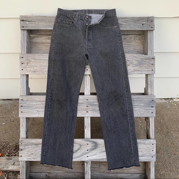 Vintage 90s Levi’s 501XX faded black raw hem jeans - Picture 8 of 8